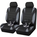 CAR PASS Neoprene 6PCS Waterproof Two Front seat car seat Covers Set- Universal fit for Vehicles, Car with 5mm Composite Sponge Inside,Airbag Compatible ( Black and Gray)