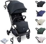 My Babiie MBX7 Autofold Stroller – from Birth to 4 Years (22kg), Foldable & Compact, Lightweight, Travel Buggy for Toddlers, Pushchair Includes Rain Cover - Black