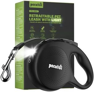 Pecute Retractable Dog Leash with Flashlight, 26ft Heavy Duty Retractable Pet Leash with Light, One-Button Control, Anti-Twist Protection, Reflective Leashes for Medium Large Pets Dogs Up to 110 lbs