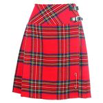 The Scotland Kilt Company Women's Mini Billie Kilt Mod Skirt in Royal Stewart - 20” Knee Length Ladies Scottish Outfit with Kilt Pin - UK 10/30”