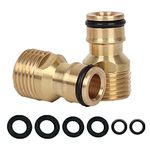 2 Pack Brass Garden Hose Tap Connector,1/2 inch Brass Male Threaded Tap Connector for Hose Pipe,Copper 1/2" BSP Hose Connector Male Watering Fittings for Threaded Faucet Adapter Quick Connector