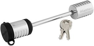 Master Lock 1471DAT Trailer Coupler Latch Lock, 3-1/2" Long Shackle x 9/32" Diameter Pin Silver, Fits UFP and surge brake couplers