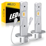 AILEO Upgraded 2024 H3 LED BULBS H3 LED Fog Lights 8000LM 300% Super Bright 3000K Amber Yellow IP68 Waterproof, No Adapter Required Plug and Play, 2PCS