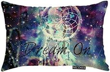 Nicokee Throw Pillow Cover Galaxy Nebula Universe Dream Catcher Decorative Pillow Case Home Decor 20x12 Inches Pillowcase