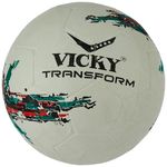 Vicky Transform Italy Football Rubber Moulded Stitched Butyl Bladders Soccer Ball for Seniors Beginners Recreational Training Matches - White, (Needle Included)