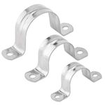 ISPINNER 25pcs M40 Stainless Steel Rigid Pipe Strap for 1-1/2 Inch Hose OD, 2 Holes Cable U Bracket Clamp Hanger Tube Strap Tension Clips