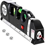 Laser Level Line Tool, Multipurpose Laser Level Kit Standard Cross Line Laser Level Laser Line Leveler Beam Tool with Metric Rulers 8ft/2.5M for Picture Hanging cabinets Tile Walls by AikTryee.