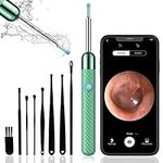 Ear Wax Removal, Ear Cleaner with Camera, Ear Wax Removal Kit with 1080P, Ear Camera Otoscope with Light, Ear Cleaning Kit for iPhone, iPad, Android Phones,Green