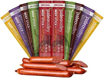 Paleovalley 100% Grass Fed Beef Sticks - Delicious Gluten Free Beef Snack - High Protein Keto Friendly, 50 Count Variety Pack