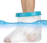 UpGoing Waterproof Foot Cast Wound Cover Protector for Shower Bath, Watertight Cast Bag Covers for Broken Surgery Foot, Ankle Wound and Burns Adult 100% Reusable (12.9"13.5"7") [2019 New Upgrade]