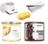 CUVLY® Wax heater Waxing Kit Combo Wax Machine, Wax Heater, Chocolate Wax - 600 g, White Chocolate Wax - 600 g, Wax Strips 70 pc, Wax Spatula (Knife), Cleaning Sponge (Pack of 6)