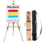 MEEDEN Tripod Field Painting Easel with Carrying Case - Solid Beech Wood Universal Tripod Easel Portable Painting Artist Easel, Perfect for Painters Students, Landscape Artists, Hold Canvas up to 44"