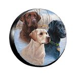 Labrador Retrievers Spare Tire Cover Weatherproof Wheel Protectors Universal Fit For Trailer Rv Suv Truck Camper Travel Trailer 14" 15" 16" 17" Inch