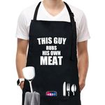 Apron Kitchen Funny Creative Cooking Grilling Baking Party Apron Gift For Men, Adjustable Apron with 3 Pockets