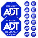 ADT Sign,ADT Security Signs 2 Aluminum with 12 Security Stickers,Heavy Duty Weather Resistance Sign