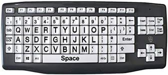 Large Key Large Black Print White Keys Keyboard