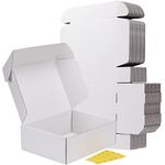 RLAVBL 12x9x4 Inches Shipping Boxes Set of 20, White Corrugated Cardboard Box for Packing, Mailing, Business