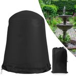 U0U Fountain Cover,75" D x 78" H Waterproof Heavy Duty Outdoor Fountain Covers,Garden Fountain Statue Protective Cover for Winter Outdoor Protection (Black)