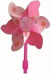 Pyle HURTLE Handlebar Pinwill - Spinning Flower Patterned Decoration for Kids Bike, Spins Automatically, Create Attraction, Fits Most Bicycle, Tricycle, Scooter Handlebars (Pink)