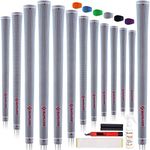 SAPLIZE Golf Grips, 13 Set with Complete Regripping kit, Standard Size, Rubber Golf Club Grip, Grey