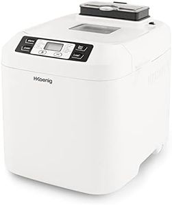 H.Koenig Panificadora BAKE340,12, 2 Tamaños de Pan, Dispensador de Cereales, Programa Sin Gluten, Brioche, Mermelada, Funciones de Inicio Retardado y Mantener Caliente, Pantalla LCD, 550W