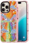 Rosarnnah Compatible for iPhone 16 Pro Max Case Cute - Durable Shockproof 6.6 ft Drop Impact Phone Case - Glitter Pink Funny Mushroom Design for iPhone 16 Pro Max 6.9"