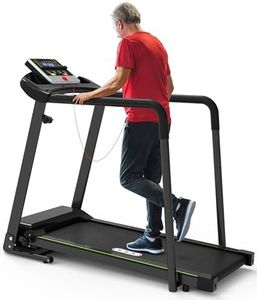 Redliro Walking Treadmill with Long Handrail for Balance, Recovery Fitness Exercise Machine Foldable for Home use with Holder for Phone & Cup,LCD Display, 300 lbs Capacity