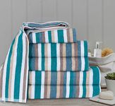Royal Victorian Pure100% Cotton Stripe Quality 550 GSM Bath Towel, Bath Sheet and Bale Sets (Teal, Bale Set of 6)