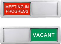 Vacant Occupied Sign,Vacant or Meeting in Progress Privacy Sign for Home Office Hotles Hospital Conference Room,Slider Door sign Tells Whether Room Vacant or Occupied, 7'' x 2''