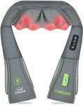 Snailax Cordless Shiatsu Neck Back Massager with Heat, Shoulder Massager, Portable Rechargeable Massagers for Neck and Back Pain Relief, Electric Massager Pillow, Gifts for Women, Men (Grey)