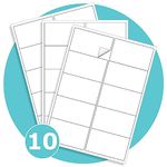 Triplast 10 x Multipurpose A4 Label Sheets - 10 Labels Per Sheet (99 x 57mm Each) - Easy Peel White Labels for Inkjet & Laser Printer - Address Labels, Shipping Labels, File Labels, DIY Stickers