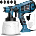 Paint Sprayer, 800W Fence Paint Sprayer with 1400ML Container, Paint Spray Gun with 5 Nozzles and 3 Patterns, HVLP Electric Spray Gun for Fence, Sheds, Cabinet, Walls, Furniture, Ceiling