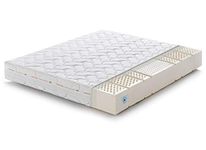 Marcapiuma Euro King Latex Mattress 5 ft 4 (5ft x 6ft6) 160x200 cm depth 20 cm SEVENLIFE 20 100% Latex Medium H2 Firmness 7 Zones Orthopaedic Mattress SILVER ION removable Cover Made in Italy