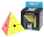 D ETERNAL Moyu Meilong Pyraminx Triangle High Speed Stickerless Magic Pyramid Puzzle Cube Game Toy,Multicolorfor, Adult