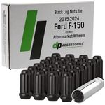 DPAccessories Lug Nuts Compatible with 2015-2024 Ford F-150 - with Aluminum Aftermarket Wheels - Black Lug Nuts - DF152A-BK/024 - Aftermarket Wheel Lug Nuts - Spline Lug Nut Set