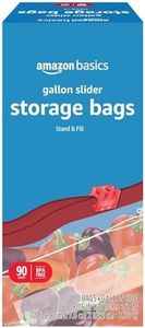 Amazon Basics Slider Gallon Food Storage Bags, Stand & Fill, 90 Count