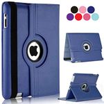 Vultic Rotating Case for iPad 2/3/4 [Oldest Models], 360 Degree Stand [Auto Sleep/Wake] Flip Leather Smart Cover (Navy Blue)