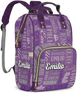 ZAACUSTOM Large Capacity Custom Baby Bags for Girls, Nylon Waterproof Personalized Diaper Bags with Name for Baby Girl Mom, Multifunctional Backpack with Adjustable Shoulder Straps