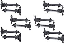 Adonai Hardware Adonijah Antique Cast Iron Strap T Hinge (10" X 12 Pack, Matte Black) for Barn Doors, Gates, Shutters, Garages, Wooden Box, Fences, Sheds, Furniture, Chest and Trunks