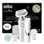 Braun Silk-épil 9 Flex SkinSpa, Braun Epilator for Women, Epilator with 360° Flexible Head, Wet & Dry, Lasting Smooth Skin, All-in-One Kit, Hair Removal Device with Body Mini Shaverr, 9-481 3D