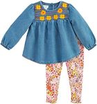 Mud Pie Girls Casual, Blue/Rainbow, 5 Years