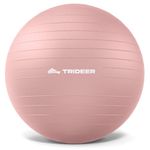Trideer Yoga Ball – Anti-Burst Exercise Ball for Pregnancy, Office, Birthing, Stretching & Core Workout – Home Gym & Therapy (Blush Dawn Pink, XL(27-30ines/68-75cm))