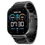 boAt Wave Spectra w/ 2.04" (6 cm) AMOLED Display, BT Calling, Functional Crown, Metal Built, Always-on Display, Animated Watch Faces, Smart Watch for Men & Women(Steel Black)