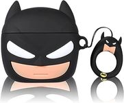 Meyaar Silicone Case for Apple Airpods 4 (2024) Cute Design for AirPods 4 with Active Noise Cancellation (ANC) with Keychain Shockproof Protective Case (Bat-Man (Black))