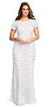 Adrianna Papell Women's Scooped Back Long Dress, Ivory, 20 Plus