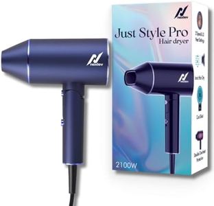 Nexlev Hair Dryer | 2100 Watts| 2 Lakh Negative ION | Foldable and Lightweight| 3 Heat Settings| Cool Shot | Heat Damage Protection | Quick Drying | Professional Dryer| Dual Filtration | (HD-01), Blue
