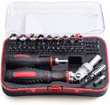 JENABOM 61 in 1 Ratcheting Screwdriver Set, Magnetic Screwdriver Bit Set with Rotatable Ratchet Handles, Sockets & Bits, Household Repair Tool Kits for Computers, Electronic Devices, Furniture