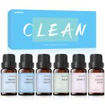 AmaKane Fragrance Oils Clean Set, 6 Premium Soap & Candle Making Scents, Essential Oils for Laundry, Fresh Linen, Clean Skin, Warm Cotton and More Aromatherapy Oils for Diffuser