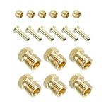 PATIKIL 4mm ID 2.5mm OD Tube Compression Assortment Kit, 6 Set Brass Compression Sleeve Ferrule & Insert & Nut for Water Oil Air Pipe