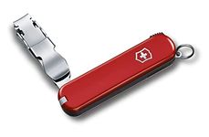 Victorinox Nail Clip 582, Swiss Made, Small, 4 Functions, Tweezers, Toothpick, Nail Clipper, Red